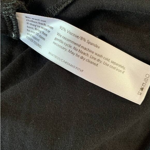 Eileen Fisher Medium Black Stretch Viscose High Slit Mock Neck Midi Tunic - Picture 8 of 8